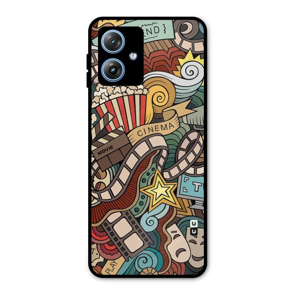 Retro Doodle Art Metal Back Case for Moto G54