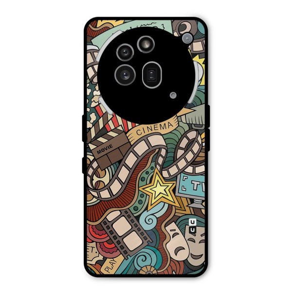 Retro Doodle Art Metal Back Case for Nothing Phone 3a Pro