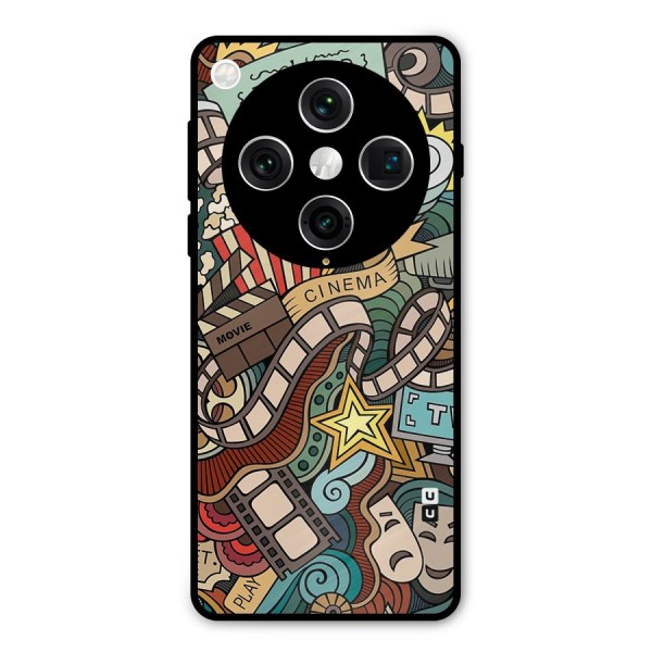 Retro Doodle Art Metal Back Case for Oppo Find X8 Pro