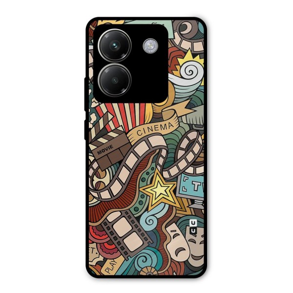 Retro Doodle Art Metal Back Case for Poco M7 Pro 5G