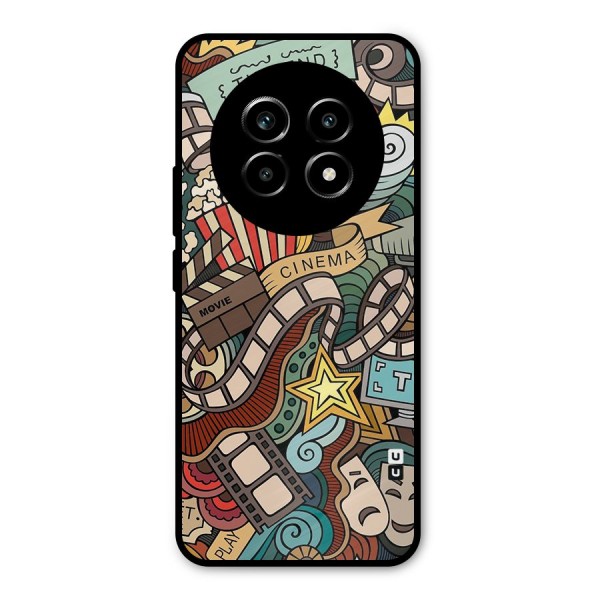 Retro Doodle Art Metal Back Case for Realme 13 Pro