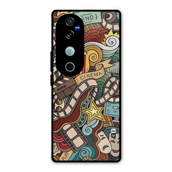 Retro Doodle Art Metal Back Case for Vivo V40 Pro