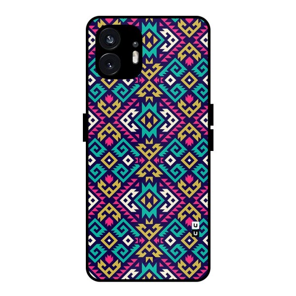 Retro Geometric Pattern Metal Back Case for Nothing Phone 2
