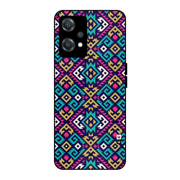 Retro Geometric Pattern Metal Back Case for OnePlus Nord CE 2 Lite 5G