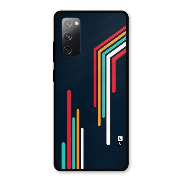Retro Lines Minimal Stripes Metal Back Case for Galaxy S20 FE 5G