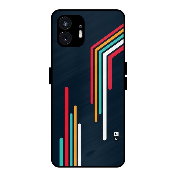 Retro Lines Minimal Stripes Metal Back Case for Nothing Phone 2