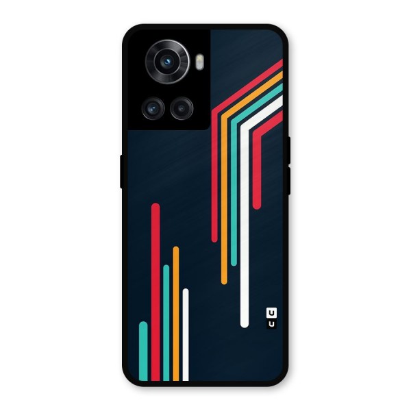 Retro Lines Minimal Stripes Metal Back Case for OnePlus 10R