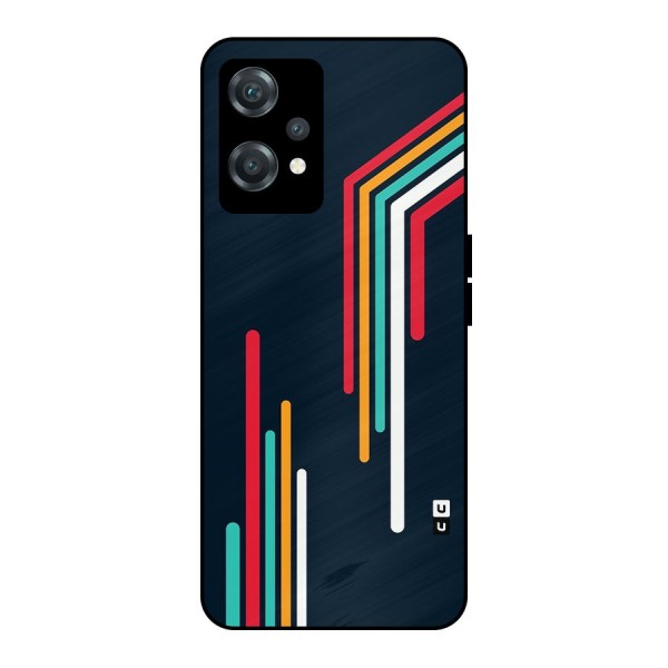 Retro Lines Minimal Stripes Metal Back Case for OnePlus Nord CE 2 Lite 5G