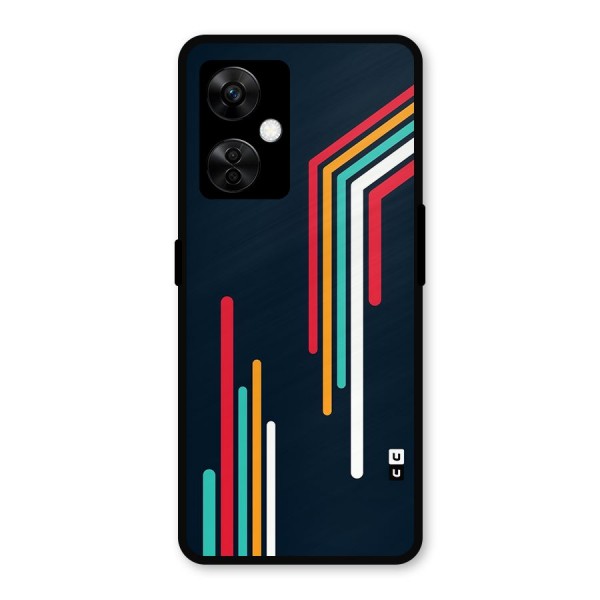 Retro Lines Minimal Stripes Metal Back Case for OnePlus Nord CE 3 Lite