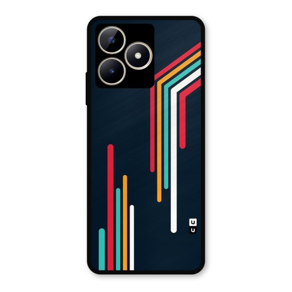 Retro Lines Minimal Stripes Metal Back Case for Realme C53