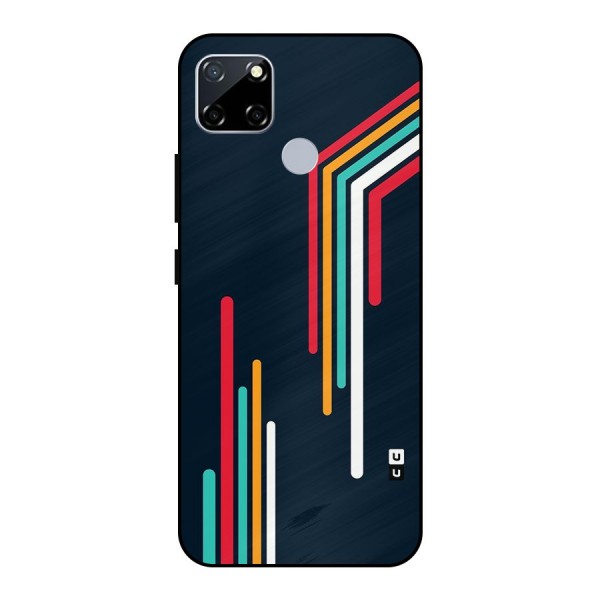 Retro Lines Minimal Stripes Metal Back Case for Realme Narzo 30A