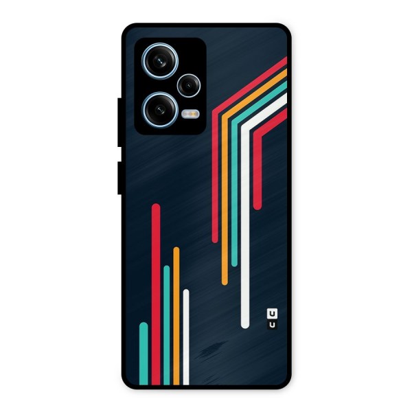 Retro Lines Minimal Stripes Metal Back Case for Redmi Note 12 Pro