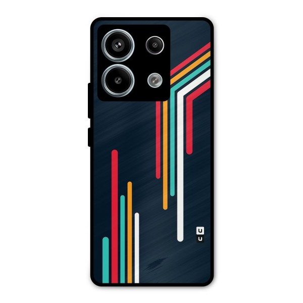 Retro Lines Minimal Stripes Metal Back Case for Redmi Note 13 Pro 5G