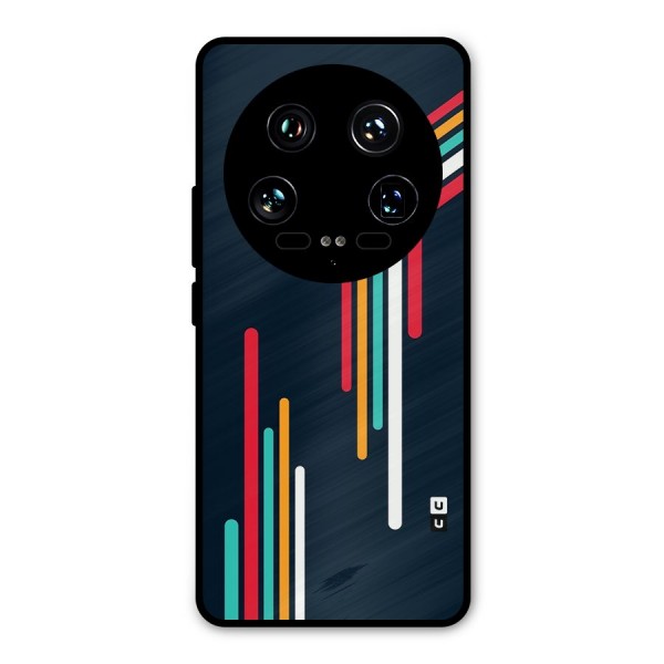 Retro Lines Minimal Stripes Metal Back Case for Xiaomi 14 Ultra