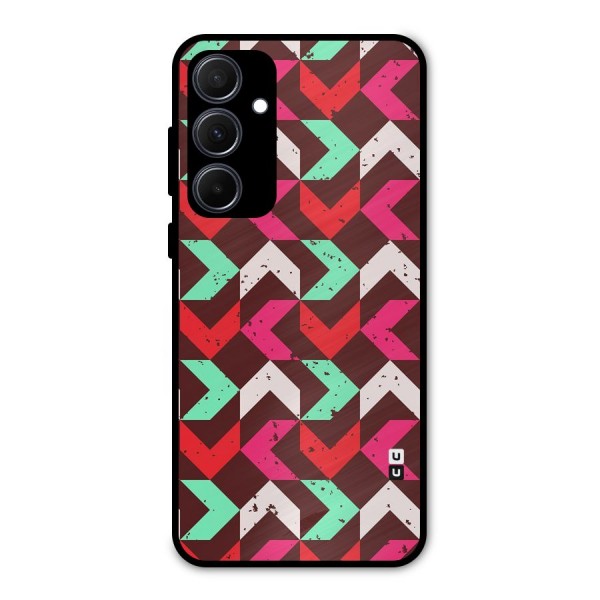 Retro Red Pink Pattern Metal Back Case for Galaxy A35