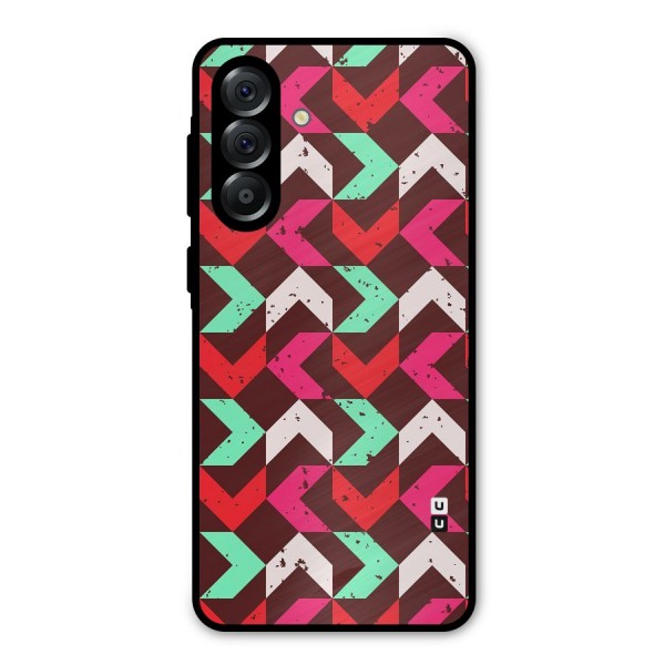 Retro Red Pink Pattern Metal Back Case for Galaxy A36