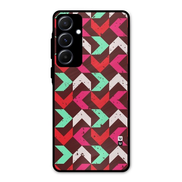 Retro Red Pink Pattern Metal Back Case for Galaxy A55