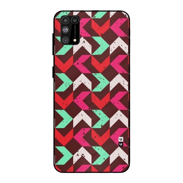 Retro Red Pink Pattern Metal Back Case for Galaxy F41