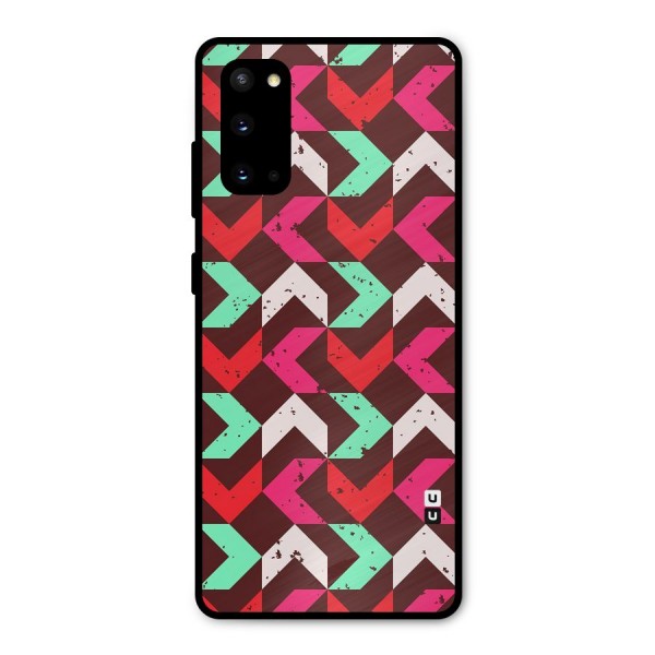 Retro Red Pink Pattern Metal Back Case for Galaxy S20