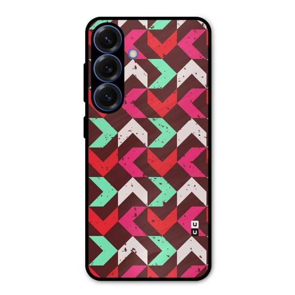 Retro Red Pink Pattern Metal Back Case for Galaxy S25