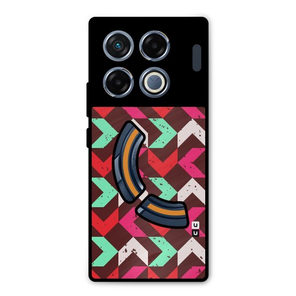 Retro Red Pink Pattern Metal Back Case for Infinix GT 20 Pro