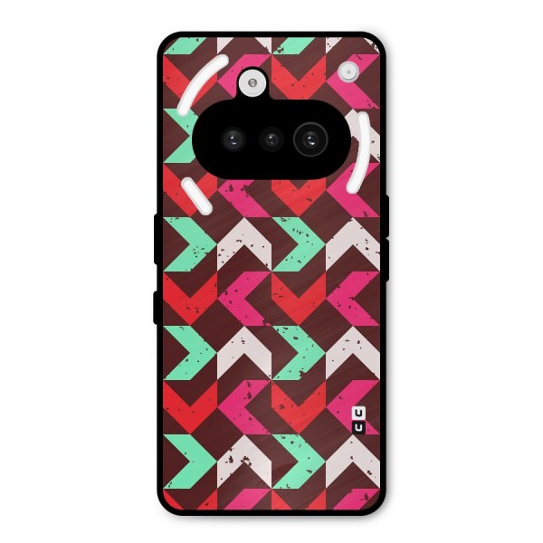 Retro Red Pink Pattern Metal Back Case for Nothing Phone 3a