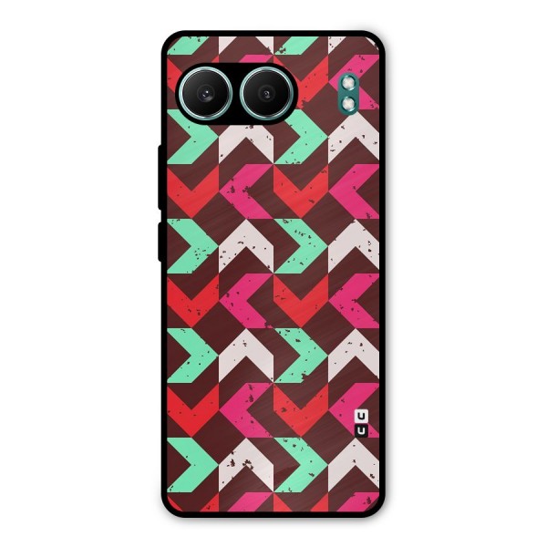 Retro Red Pink Pattern Metal Back Case for OnePlus Nord 4