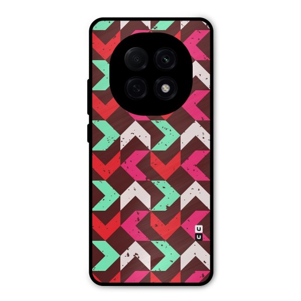 Retro Red Pink Pattern Metal Back Case for Oppo F29 Pro