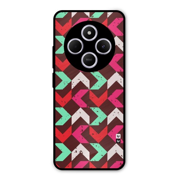 Retro Red Pink Pattern Metal Back Case for Poco C75 5G