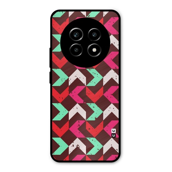 Retro Red Pink Pattern Metal Back Case for Realme 13 Pro