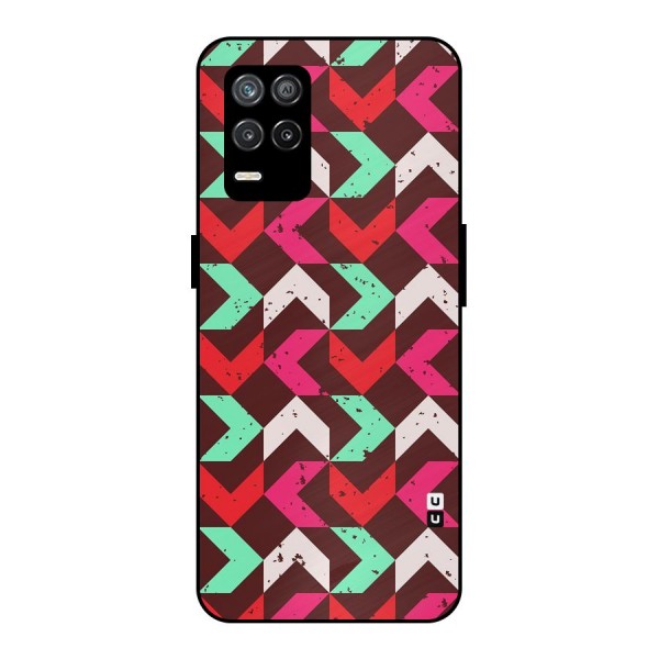 Retro Red Pink Pattern Metal Back Case for Realme 9 5G