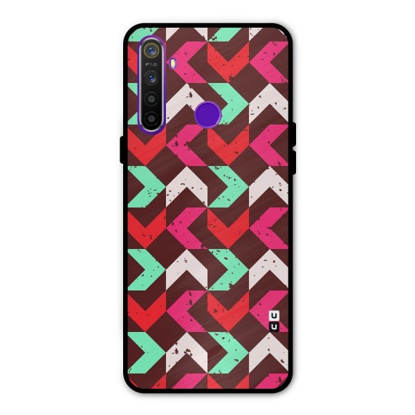 Retro Red Pink Pattern Metal Back Case for Realme Narzo 10