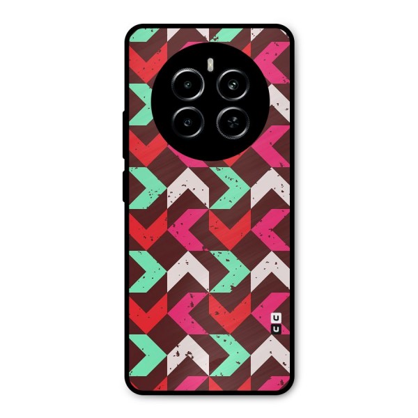 Retro Red Pink Pattern Metal Back Case for Realme P1