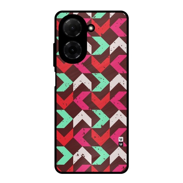 Retro Red Pink Pattern Metal Back Case for Redmi A5 4G