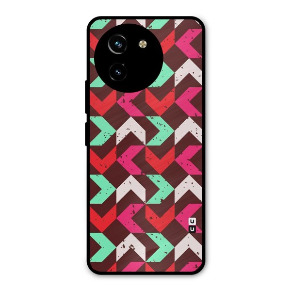 Retro Red Pink Pattern Metal Back Case for Vivo T3x