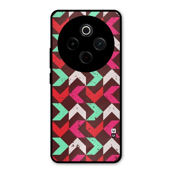 Retro Red Pink Pattern Metal Back Case for Vivo T4