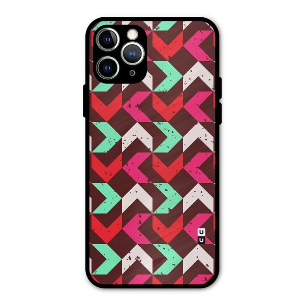 Retro Red Pink Pattern Metal Back Case for iPhone 11 Pro Max