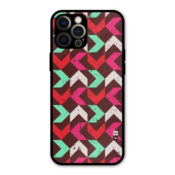 Retro Red Pink Pattern Metal Back Case for iPhone 12 Pro Max