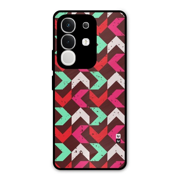 Retro Red Pink Pattern Metal Back Case for iQOO Z10x