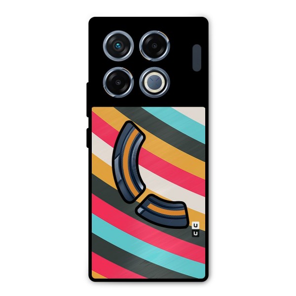 Retro Style Minimal Curves Metal Back Case for Infinix GT 20 Pro