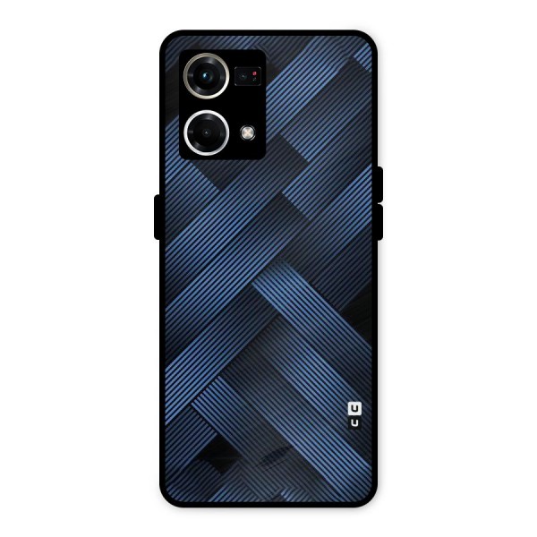 Ribbon Stripes Metal Back Case for Oppo F21 Pro 4G
