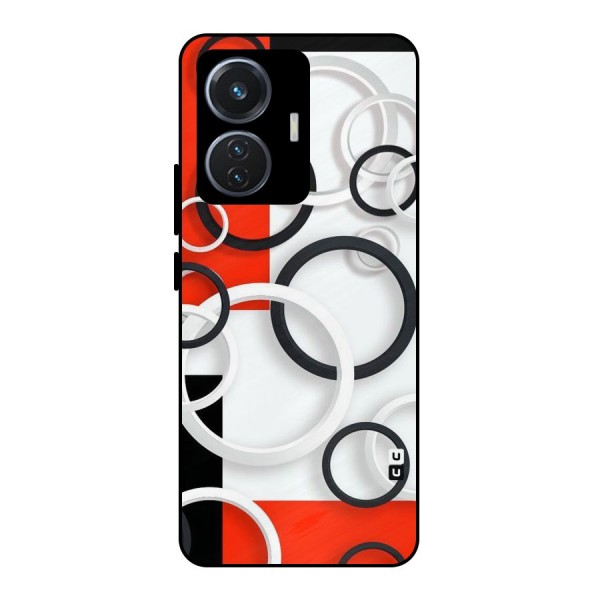 Rings Abstract Metal Back Case for Vivo T1 44W