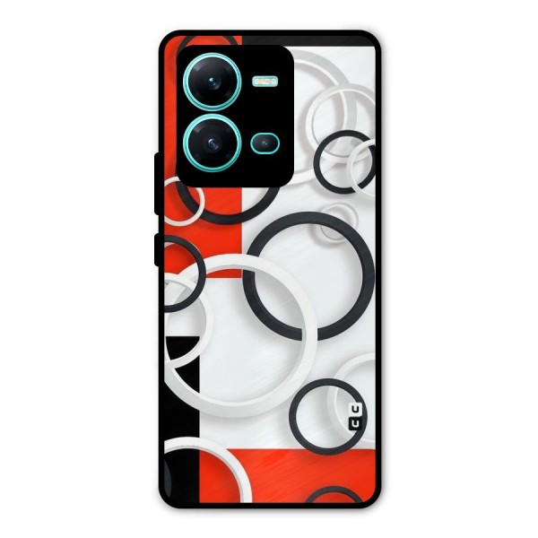 Rings Abstract Metal Back Case for Vivo V25