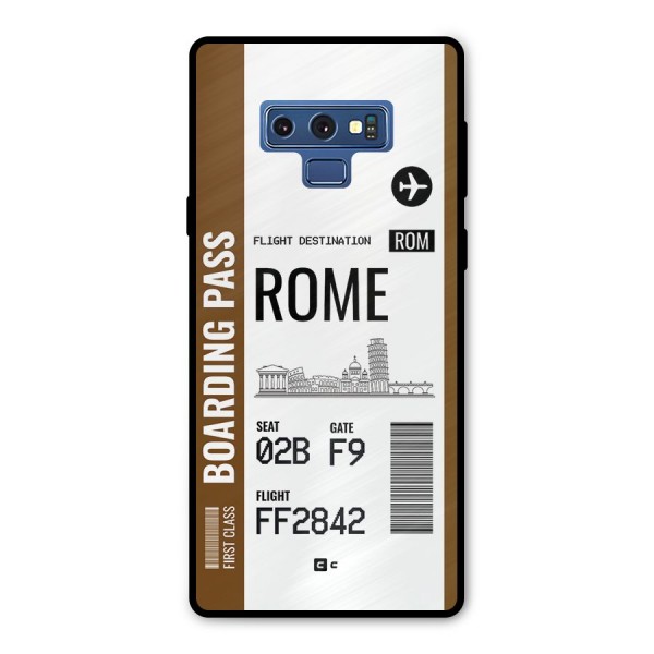 Rome Boarding Pass Metal Back Case for Galaxy Note 9