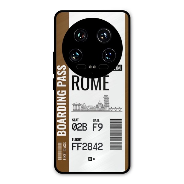 Rome Boarding Pass Metal Back Case for Xiaomi 14 Ultra