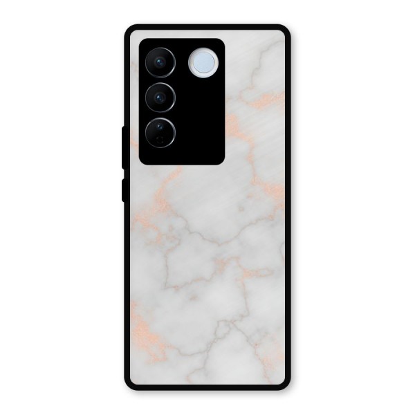 RoseGold Marble Metal Back Case for Vivo V27