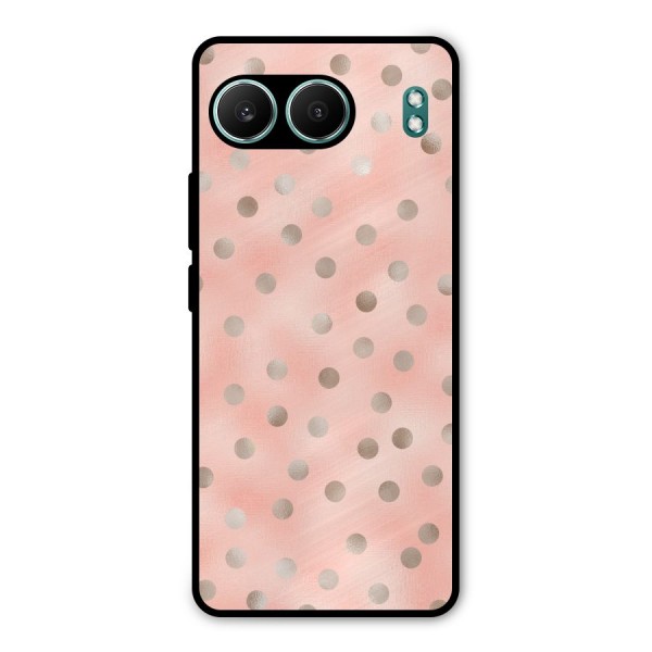 RoseGold Polka Dots Metal Back Case for OnePlus Nord 4