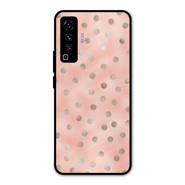 RoseGold Polka Dots Metal Back Case for Vivo X50