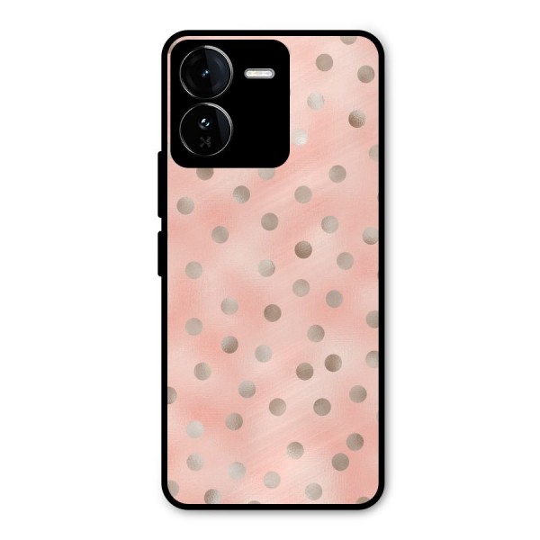 RoseGold Polka Dots Metal Back Case for iQOO Z9