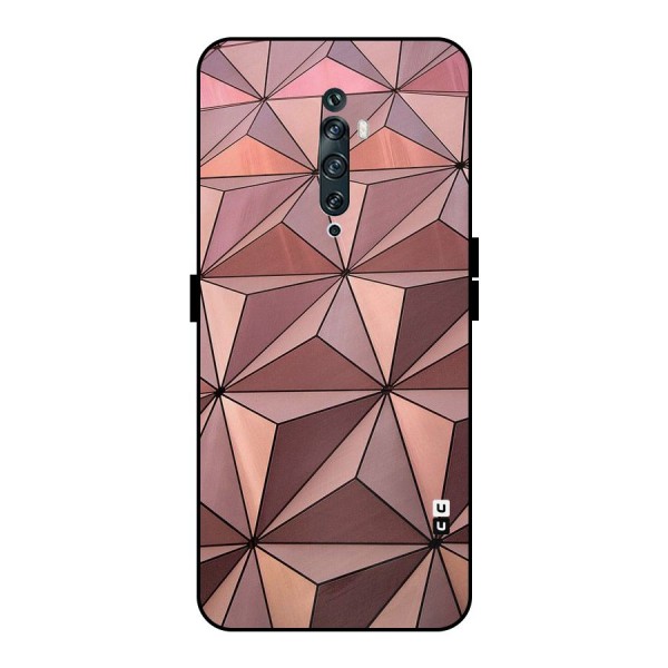 Rosegold Abstract Shapes Metal Back Case for Oppo Reno2 F